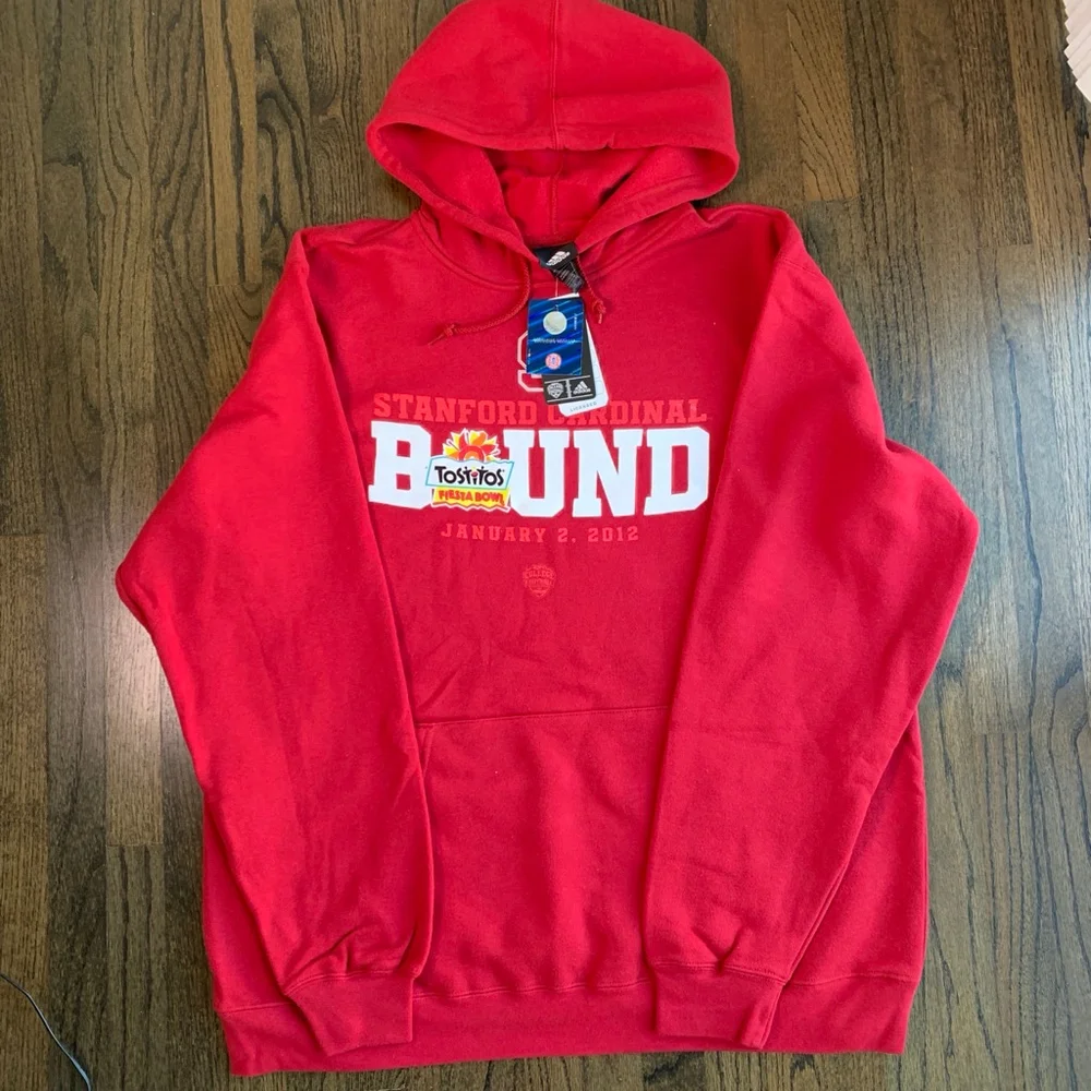 Adidas Men Stanford Cardinal 2012 Fiesta Bowl Hoodie Red Large NCAA Football New